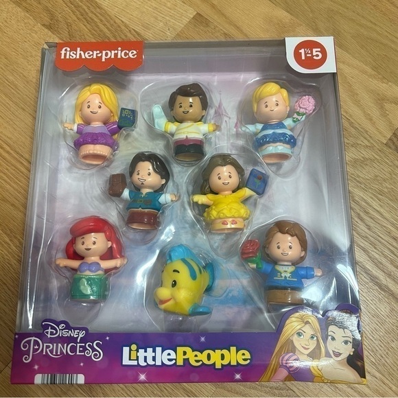 Little People Disney Princess Action Figure Set Couples Rapunzel Ariel Belle - Picture 1 of 2